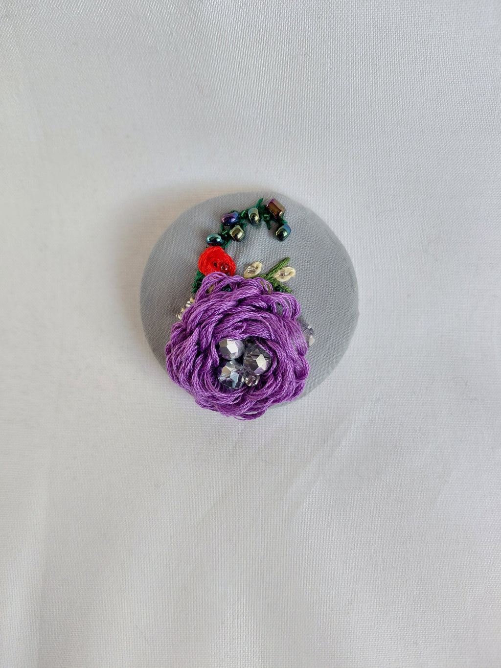purple flower brooch 038- Handcrafted Statement Jewelry