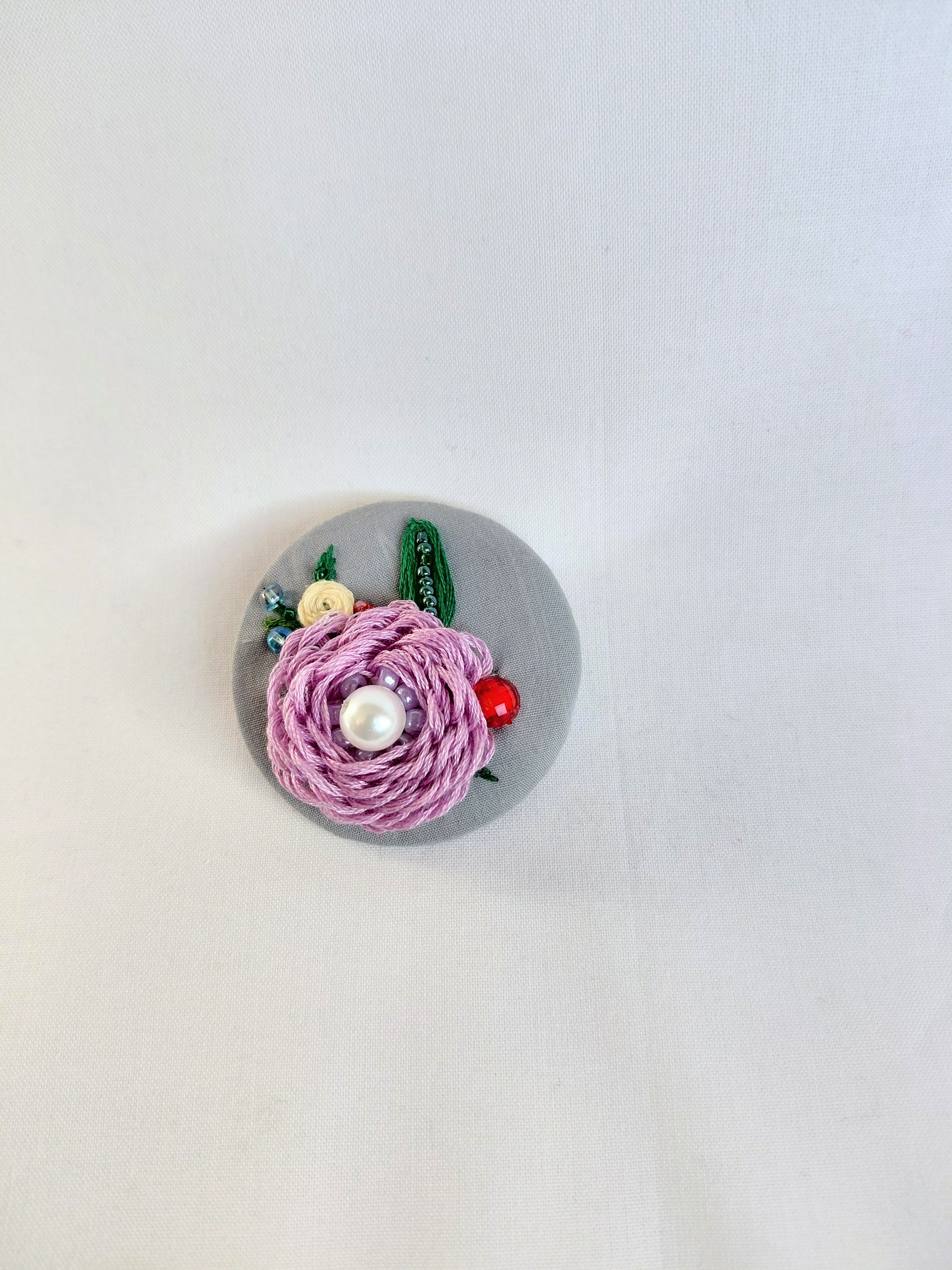 purple flower brooch 043- Handcrafted Statement Jewelry