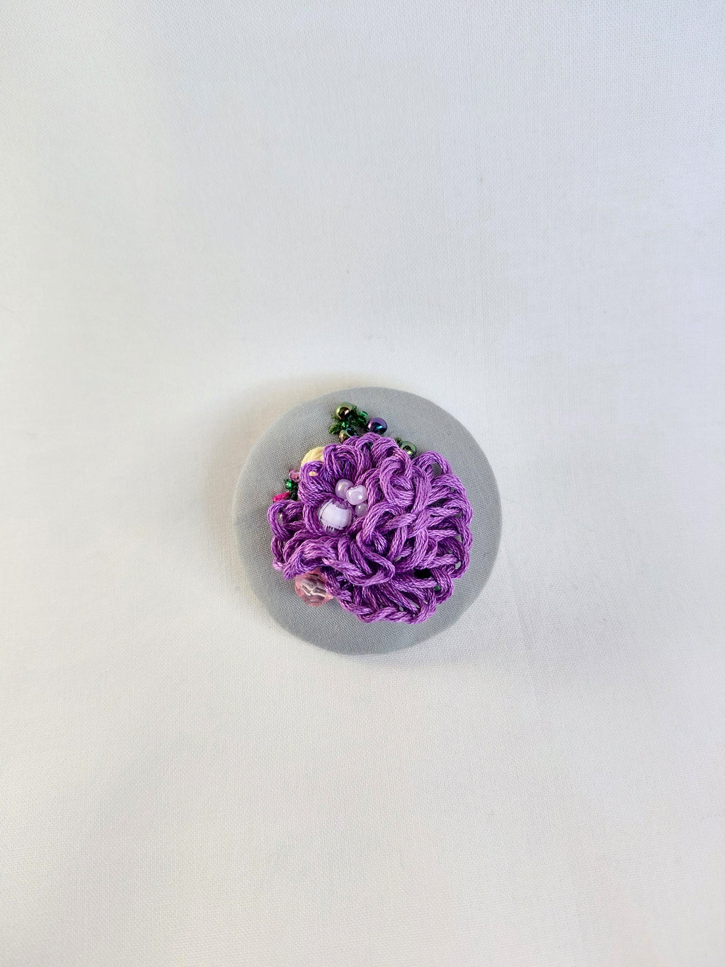 purple flower brooch 048