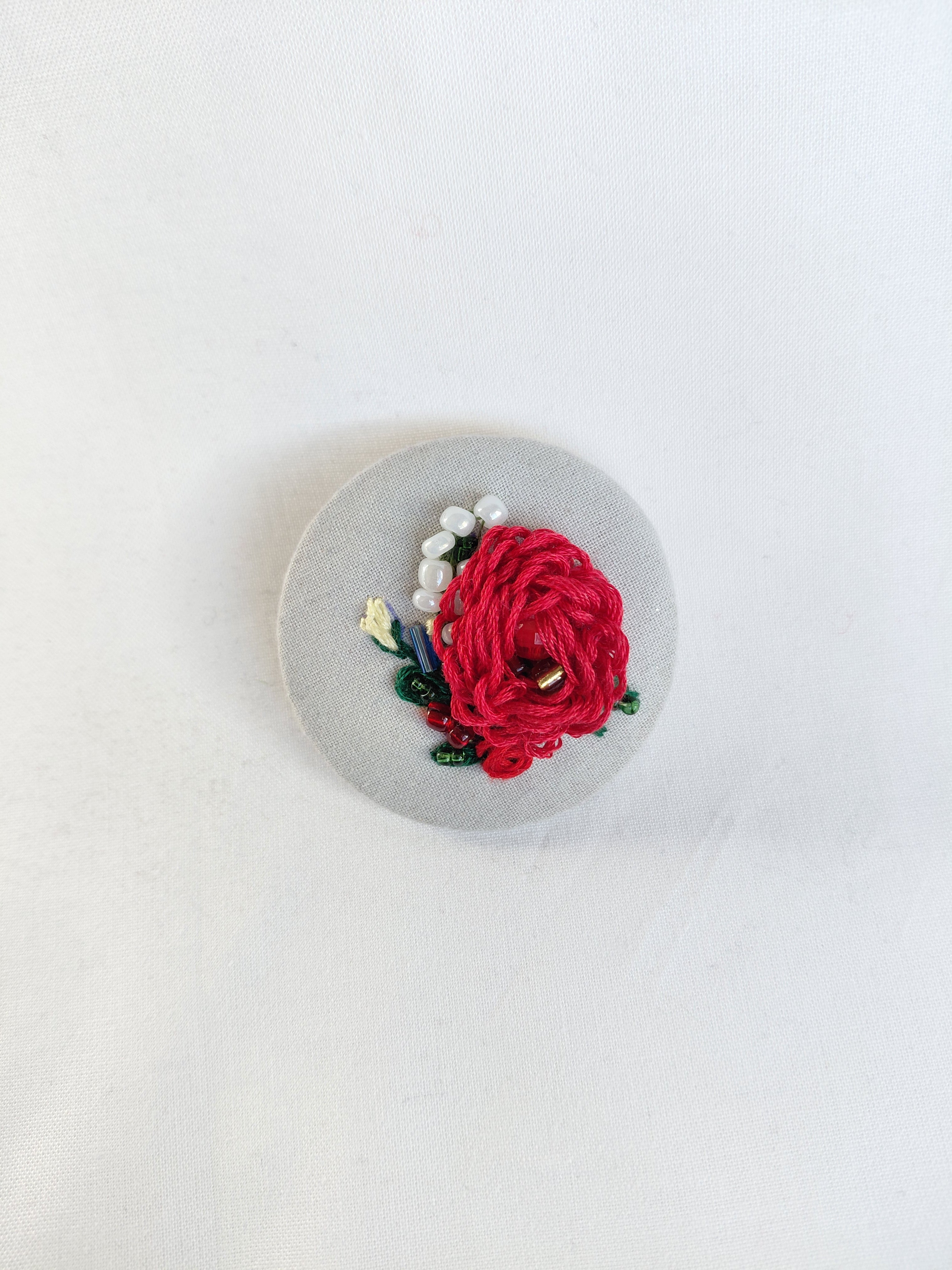 red flower brooch 016- Handcrafted Statement Jewelry