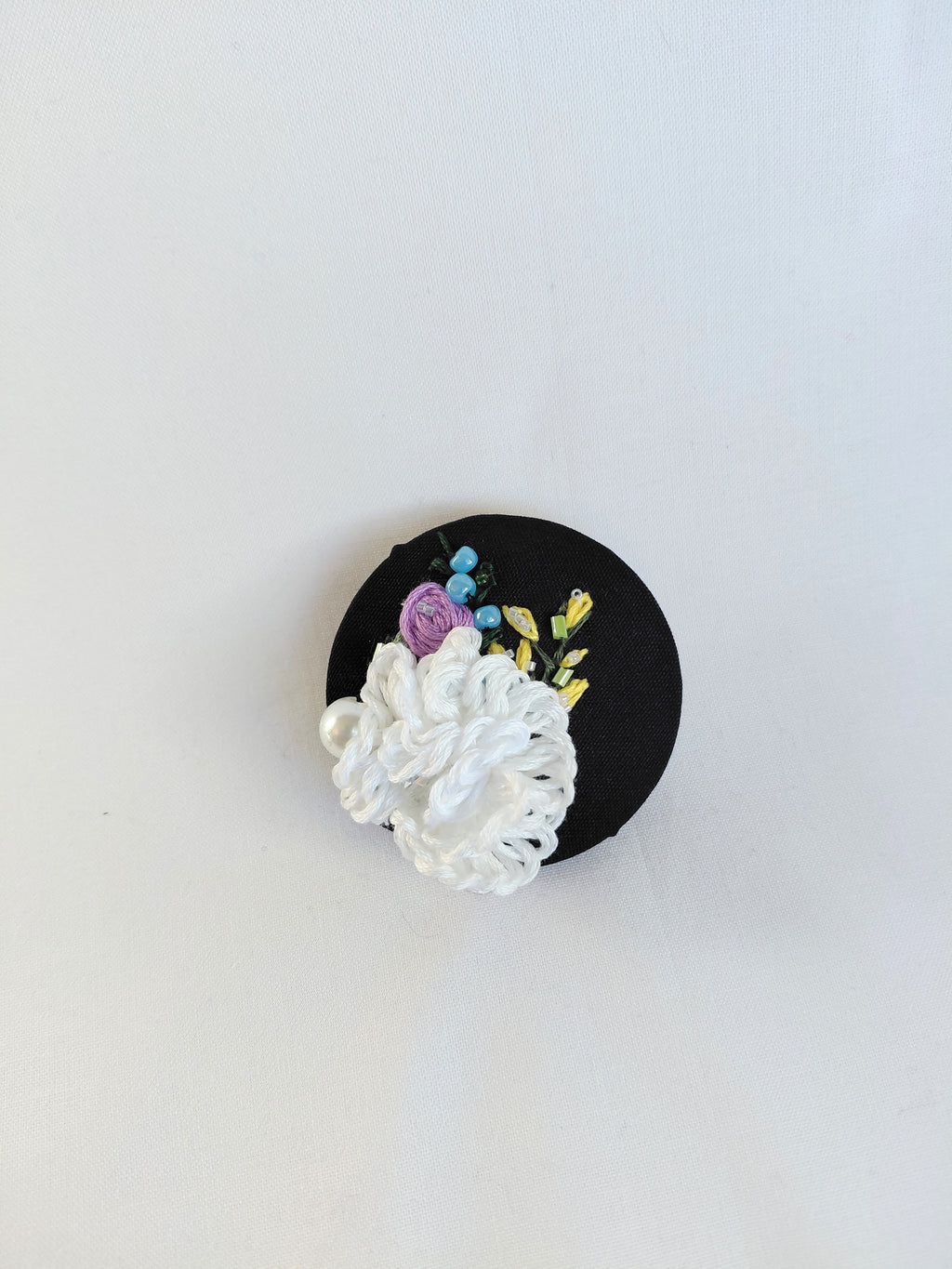 white flower brooch 009- Handcrafted Statement Jewelry
