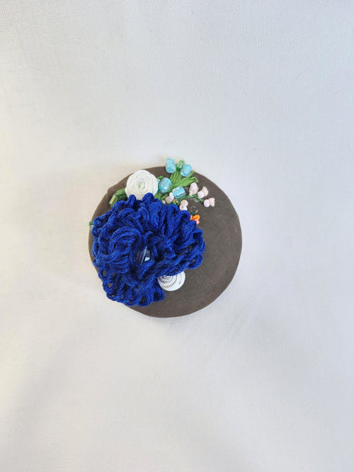blue flower brooch 049- Handcrafted Statement Jewelry