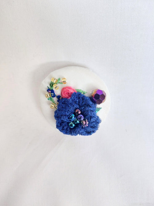 blue flower brooch 050- Handcrafted Statement Jewelry