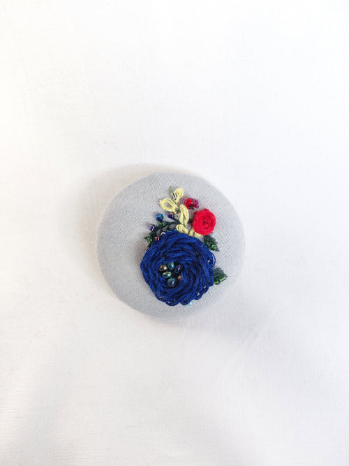 blue flower brooch 051- Handcrafted Statement Jewelry