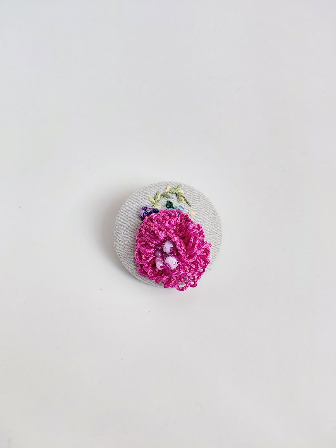 pink flower brooch 038- Handcrafted Statement Jewelry