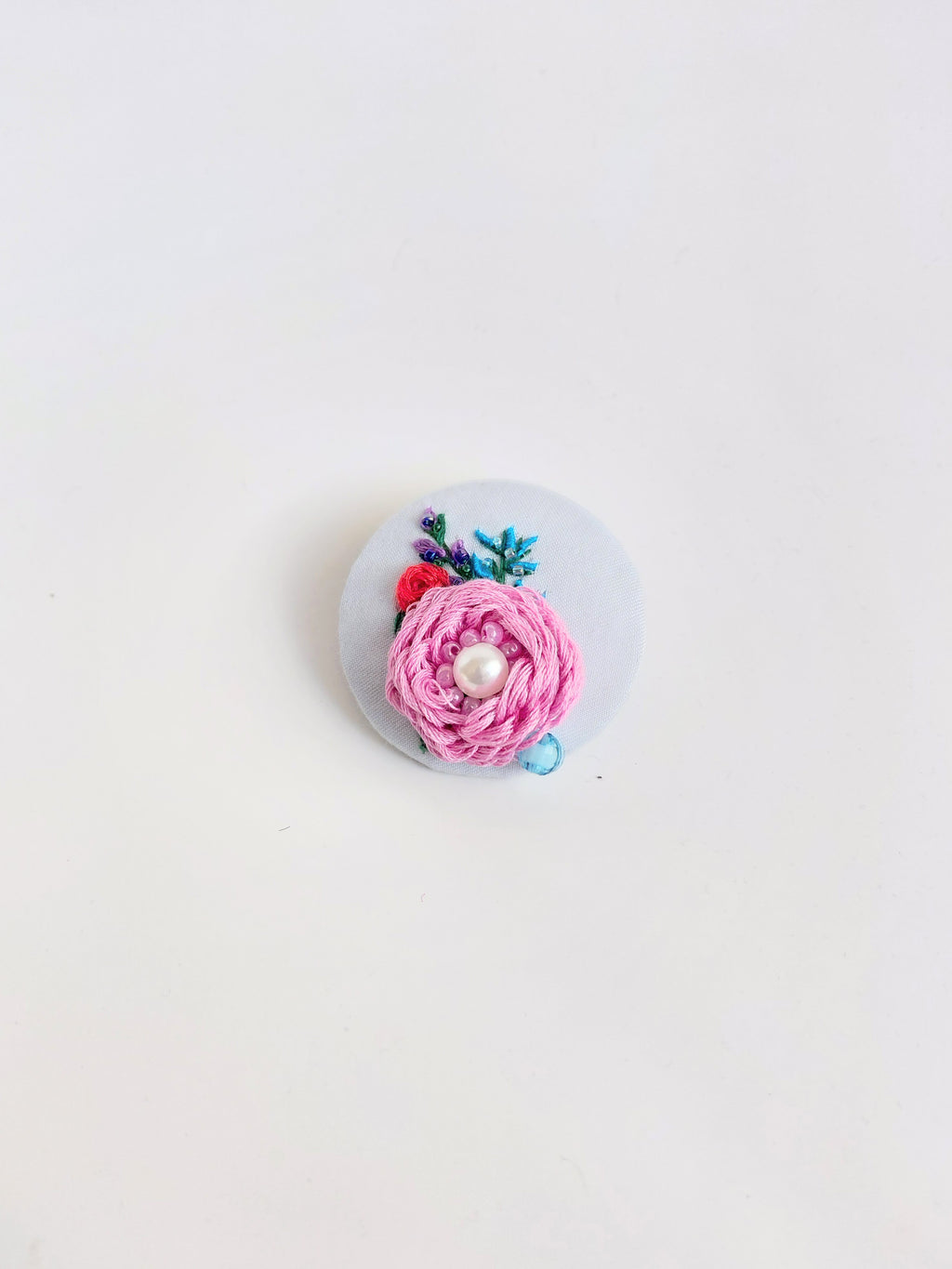 pink flower brooch 058