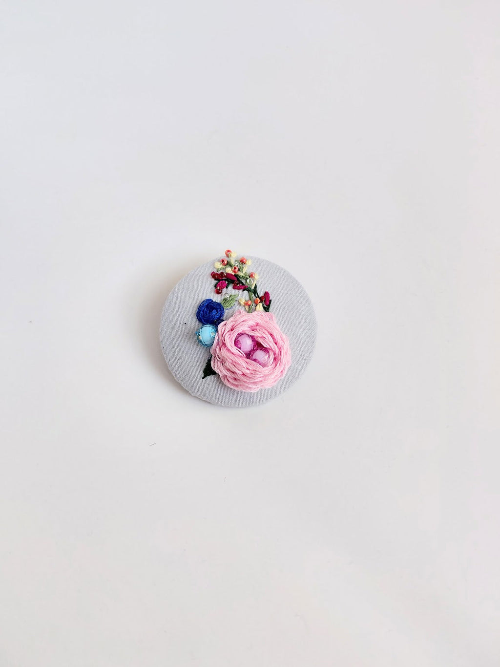 pink flower brooch 039- Handcrafted Statement Jewelry