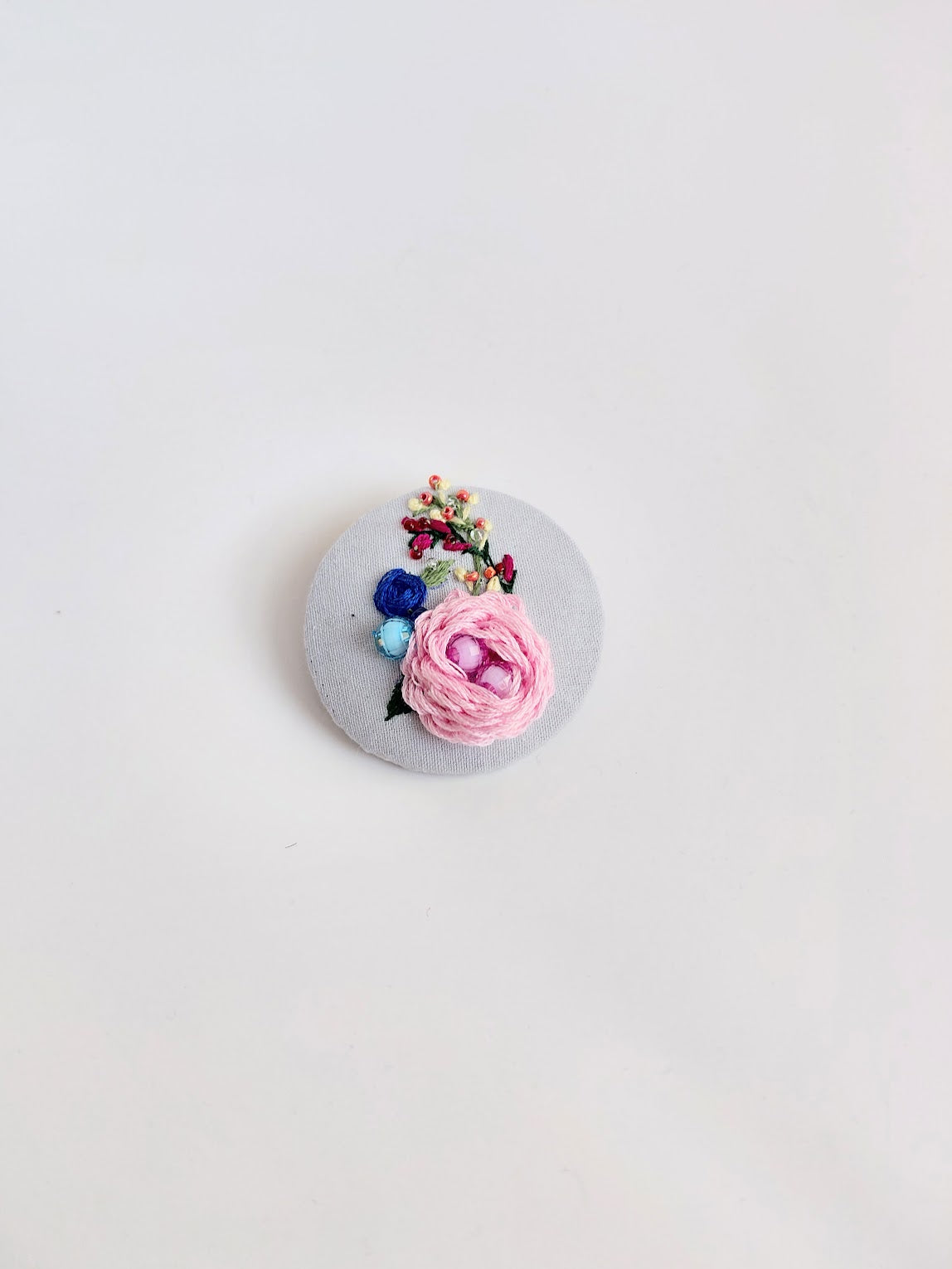 pink flower brooch 039- Handcrafted Statement Jewelry