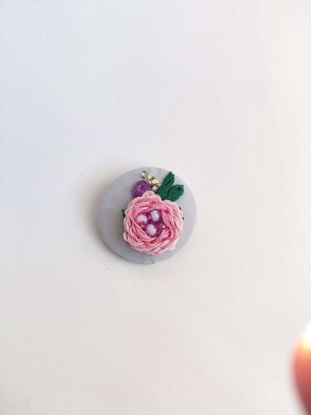 pink flower brooch 038