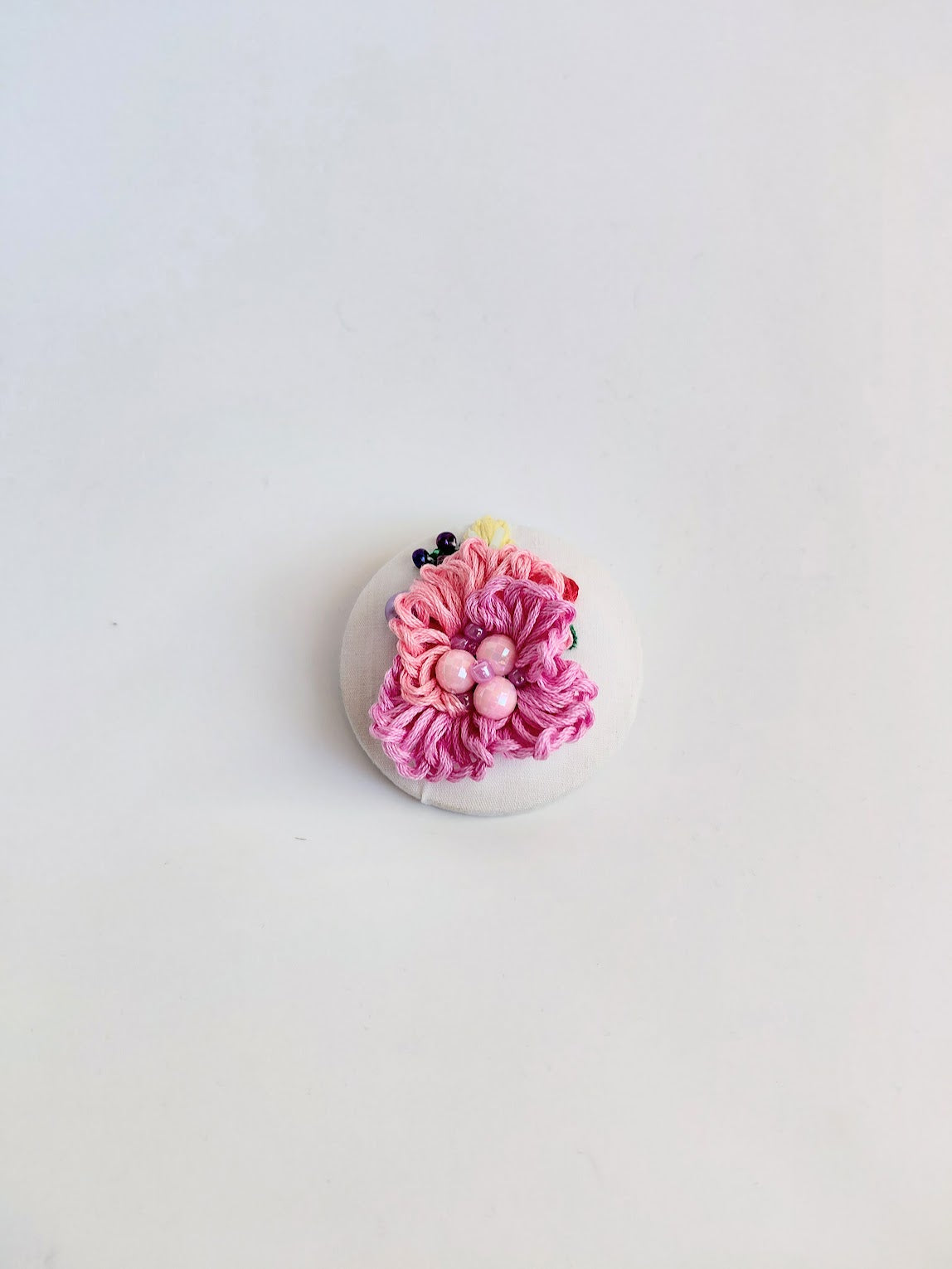 pink flower brooch 042- Handcrafted Statement Jewelry