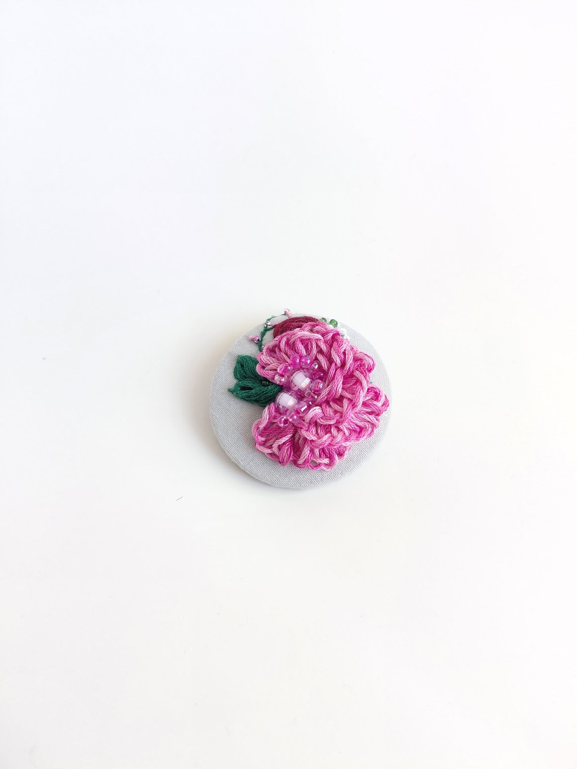 pink flower brooch 040