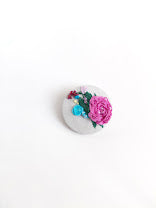pink flower brooch 045- Handcrafted Statement Jewelry