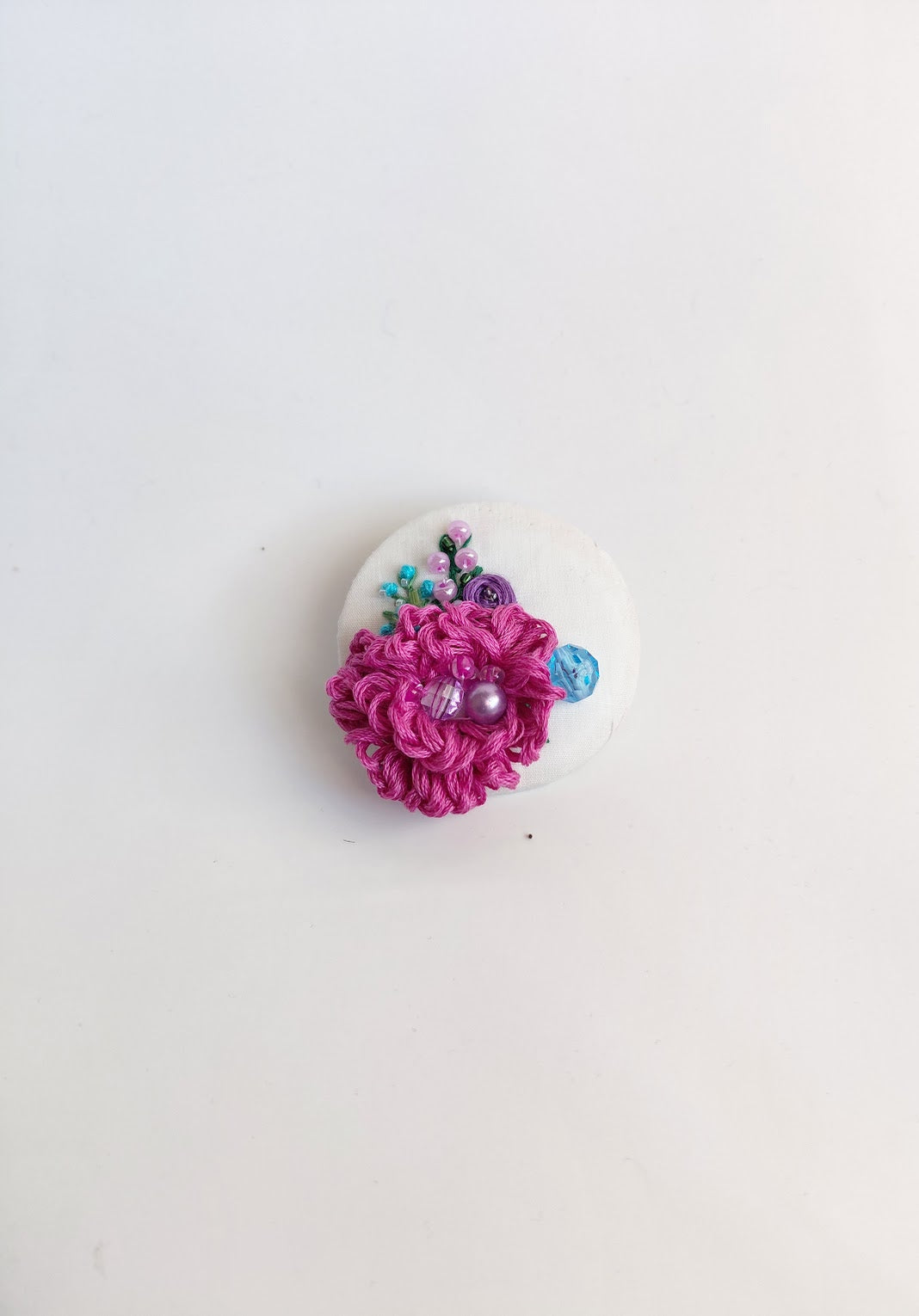 pink flower brooch 044