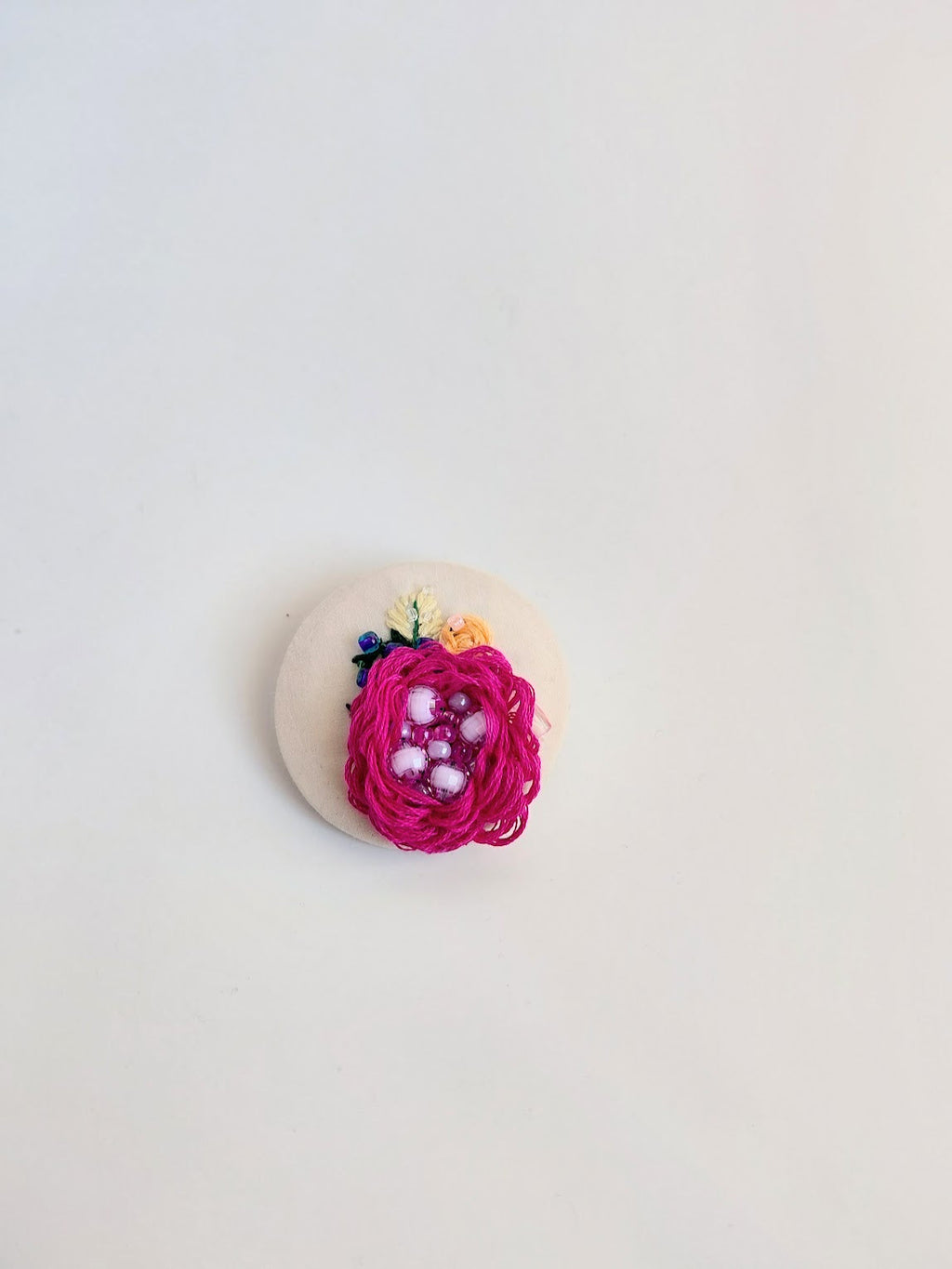 fuschia flower brooch 031