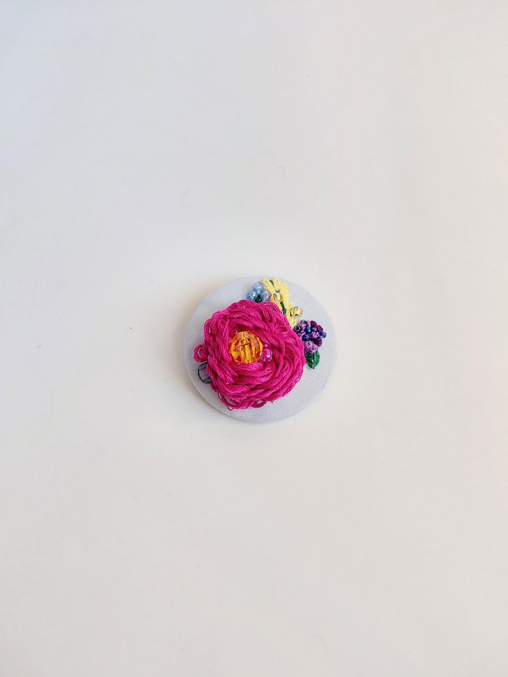fuschia flower brooch 032