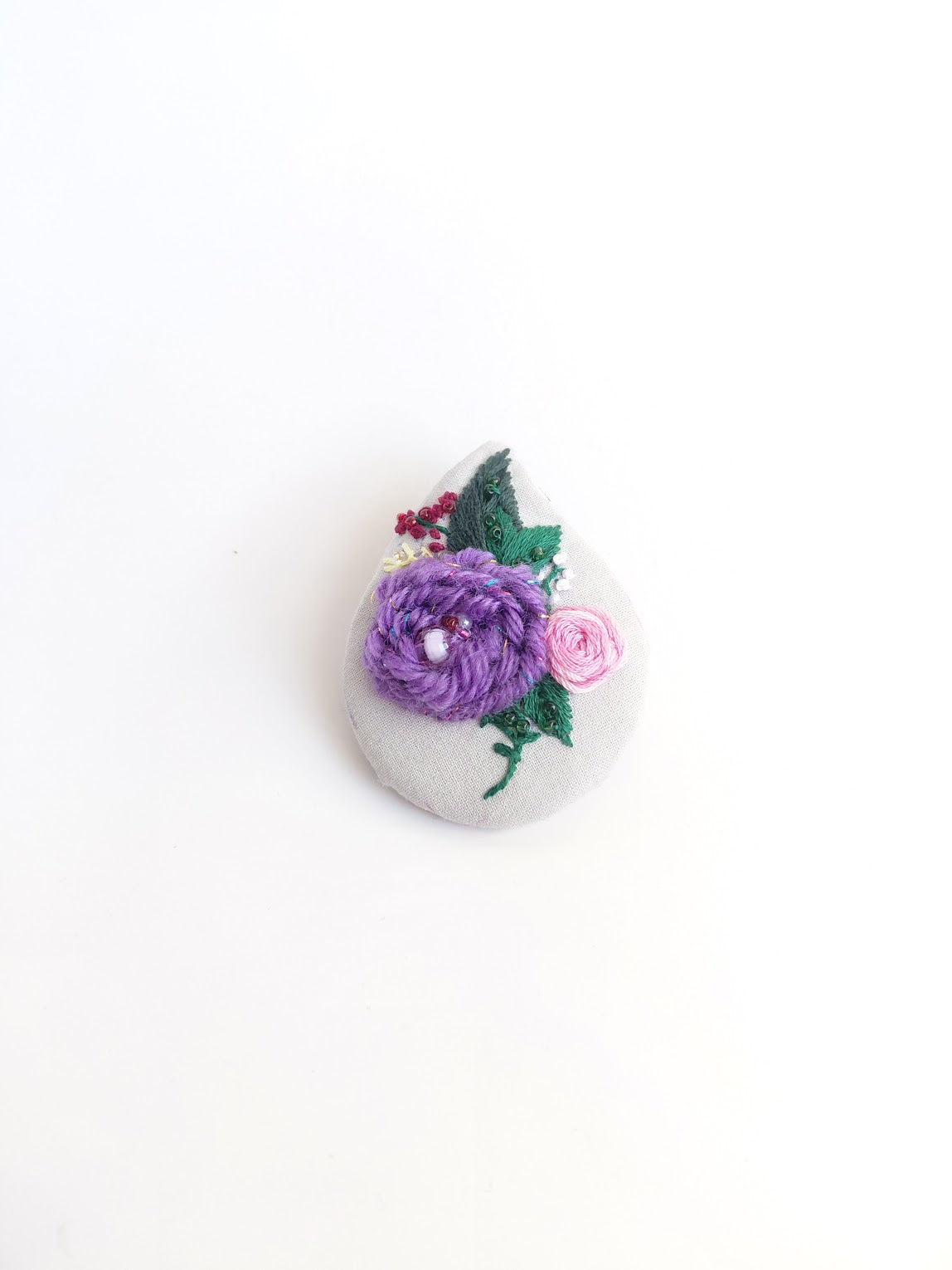 purple flower brooch 050- Handcrafted Statement Jewelry