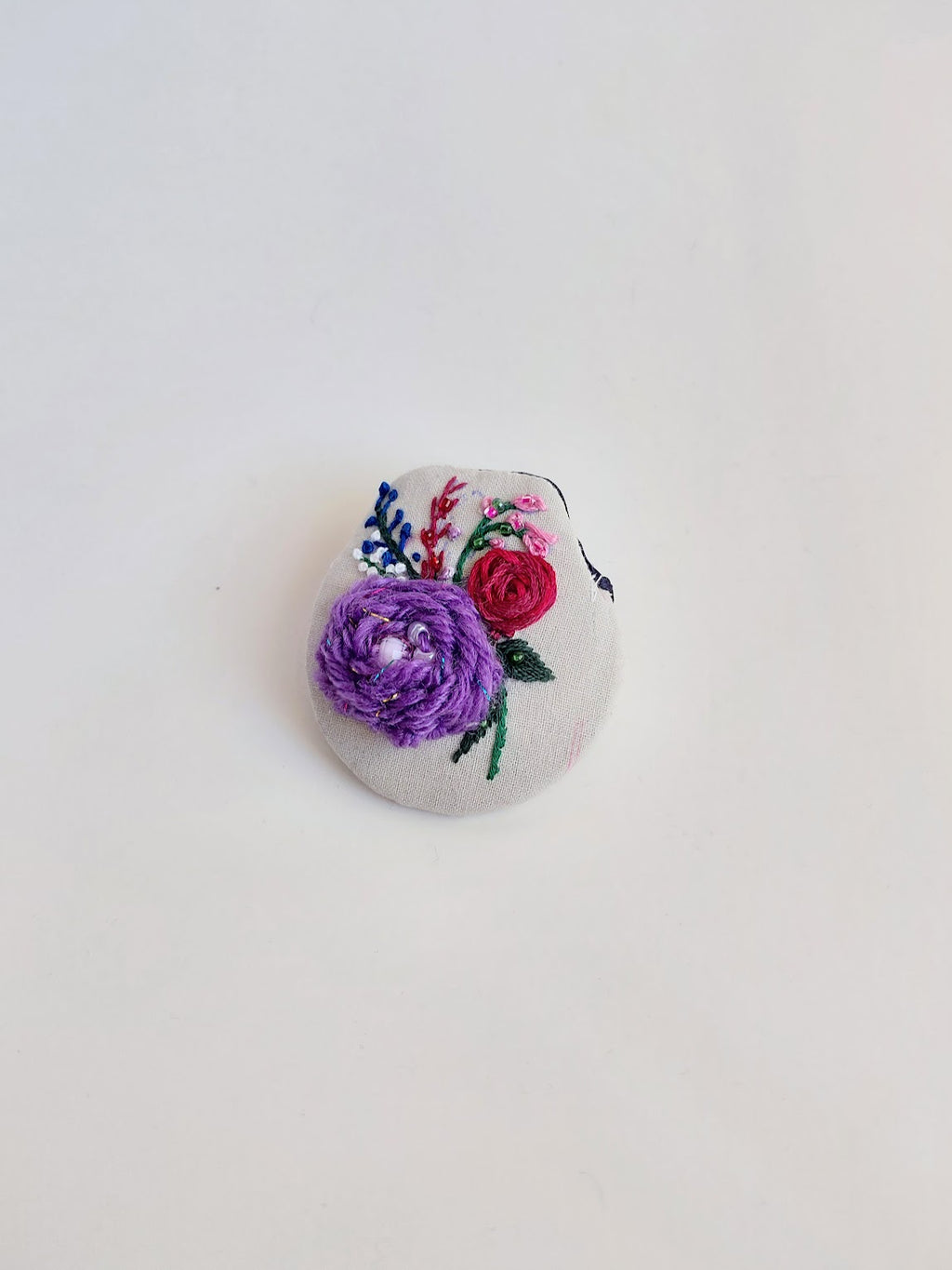 purple flower brooch 051- Handcrafted Statement Jewelry