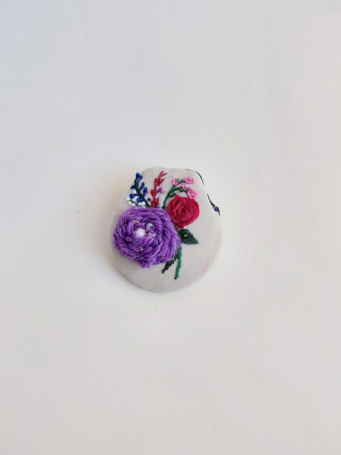 purple flower brooch 051- Handcrafted Statement Jewelry