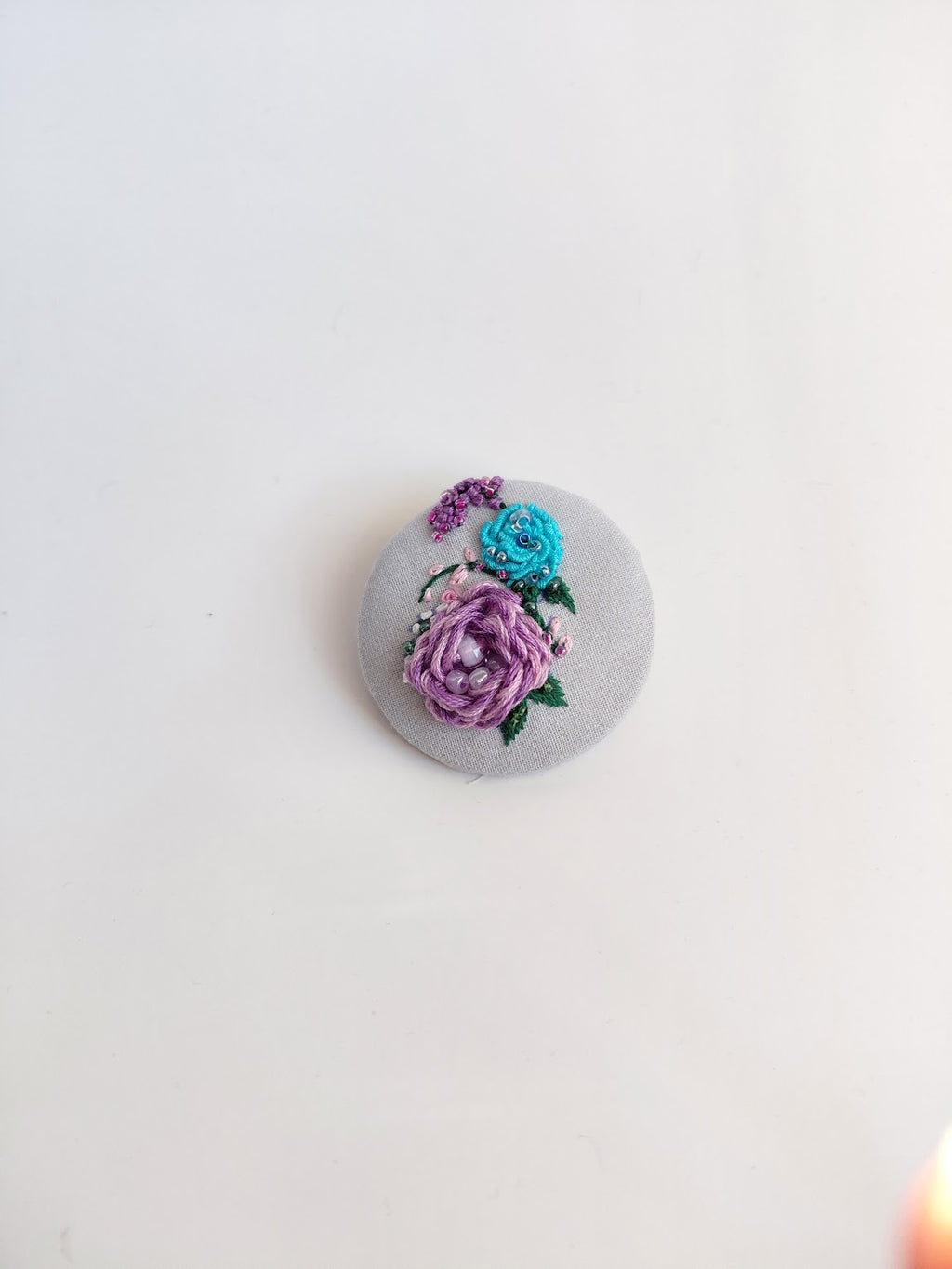 purple flower brooch 053- Handcrafted Statement Jewelry