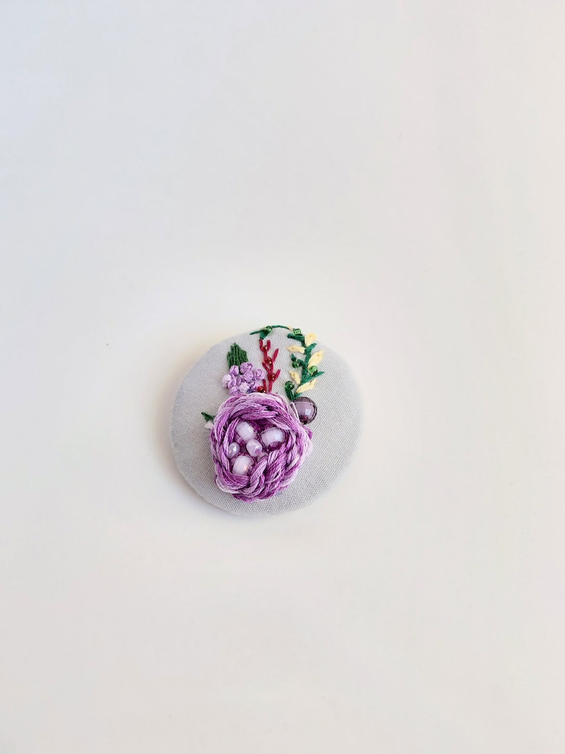 purple flower brooch 054- Handcrafted Statement Jewelry