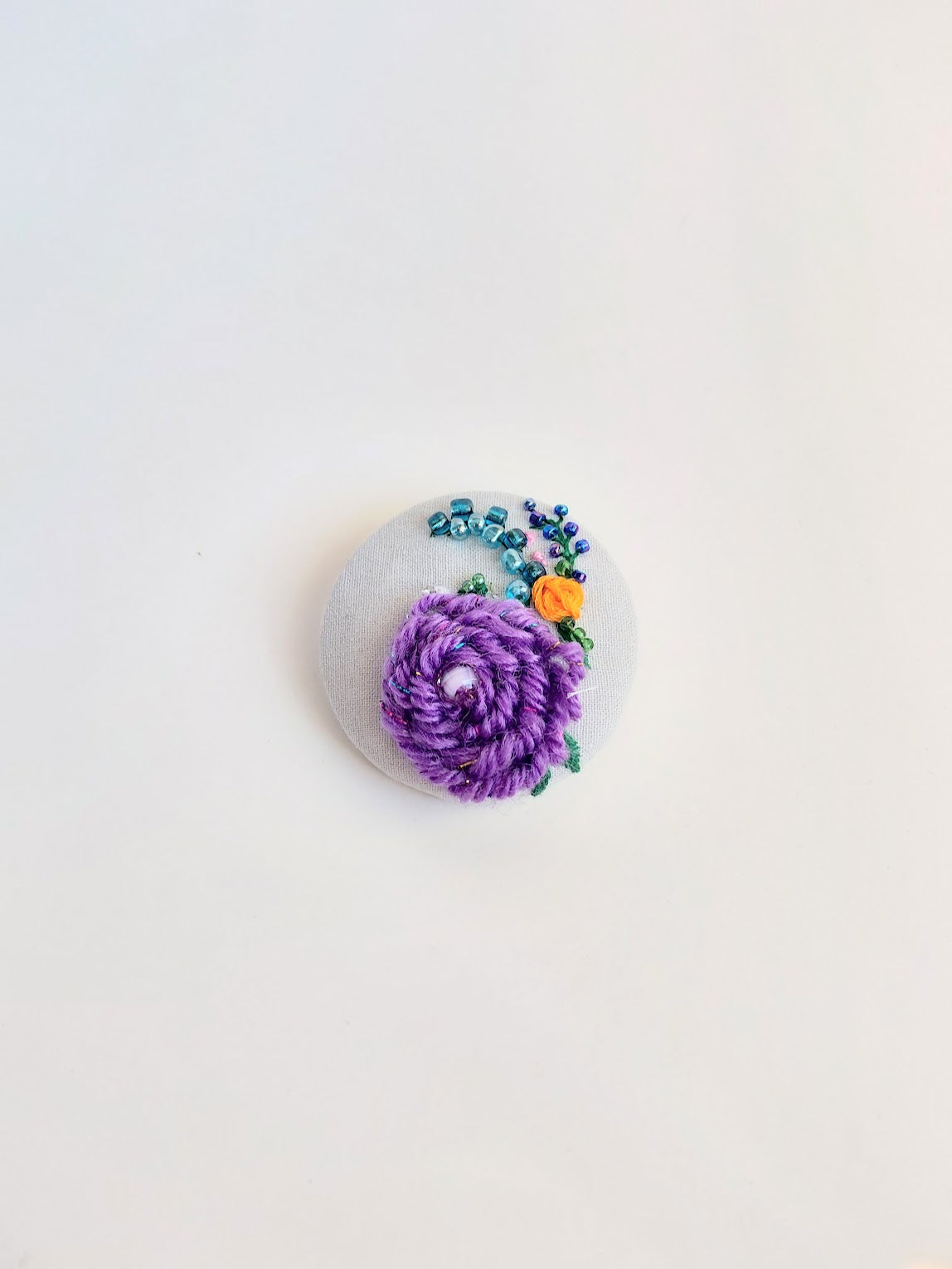 purple flower brooch 055- Handcrafted Statement Jewelry