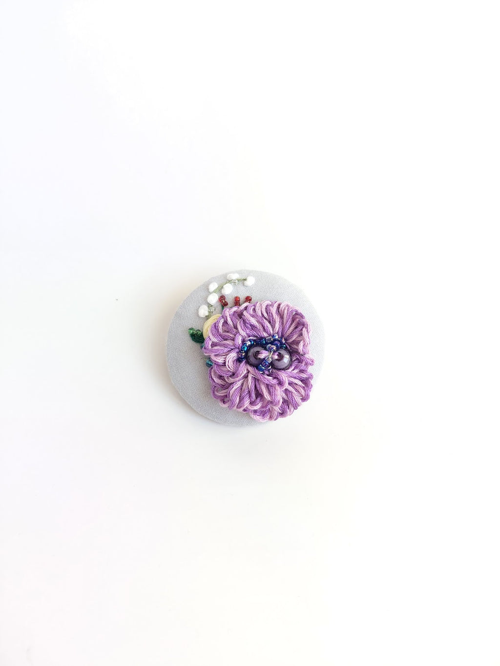 purple flower brooch 056- Handcrafted Statement Jewelry