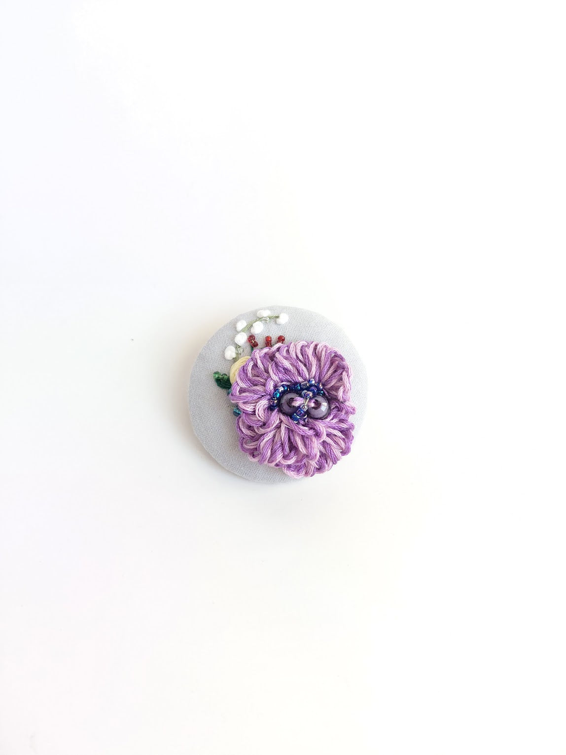 purple flower brooch 056- Handcrafted Statement Jewelry