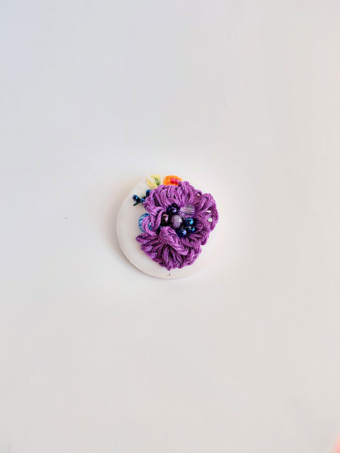 purple flower brooch 057- Handcrafted Statement Jewelry