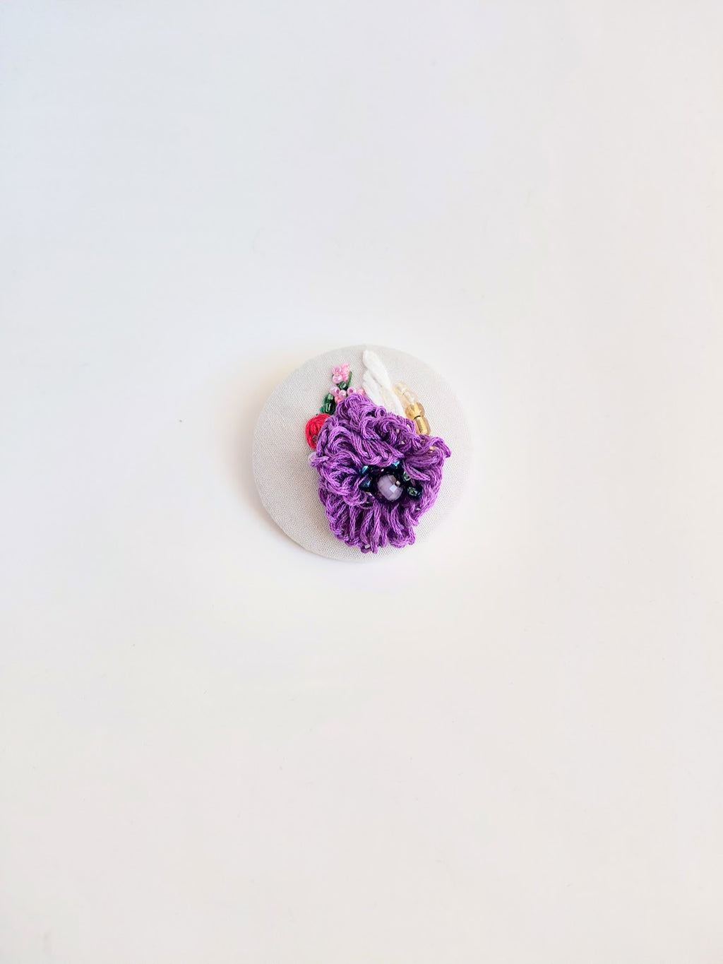 purple flower brooch 058- Handcrafted Statement Jewelry