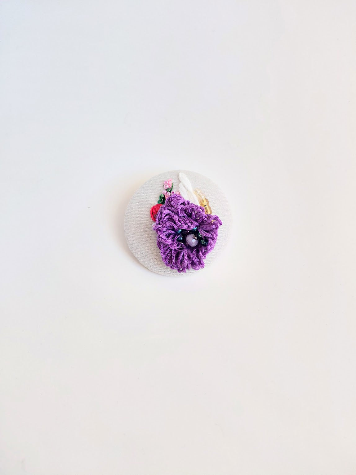 purple flower brooch 058- Handcrafted Statement Jewelry