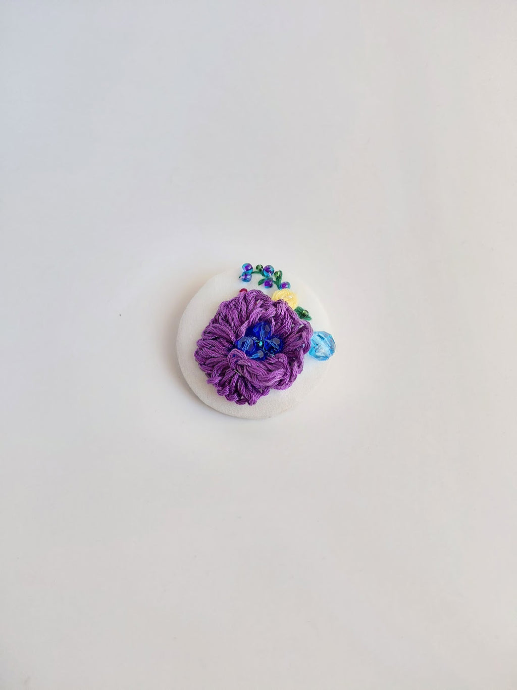 purple flower brooch 059- Handcrafted Statement Jewelry