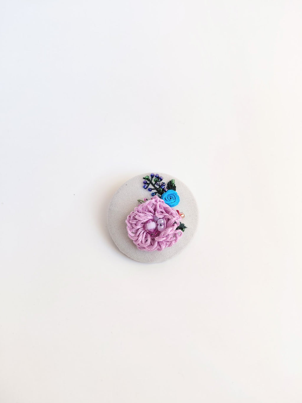 purple flower brooch 060- Handcrafted Statement Jewelry