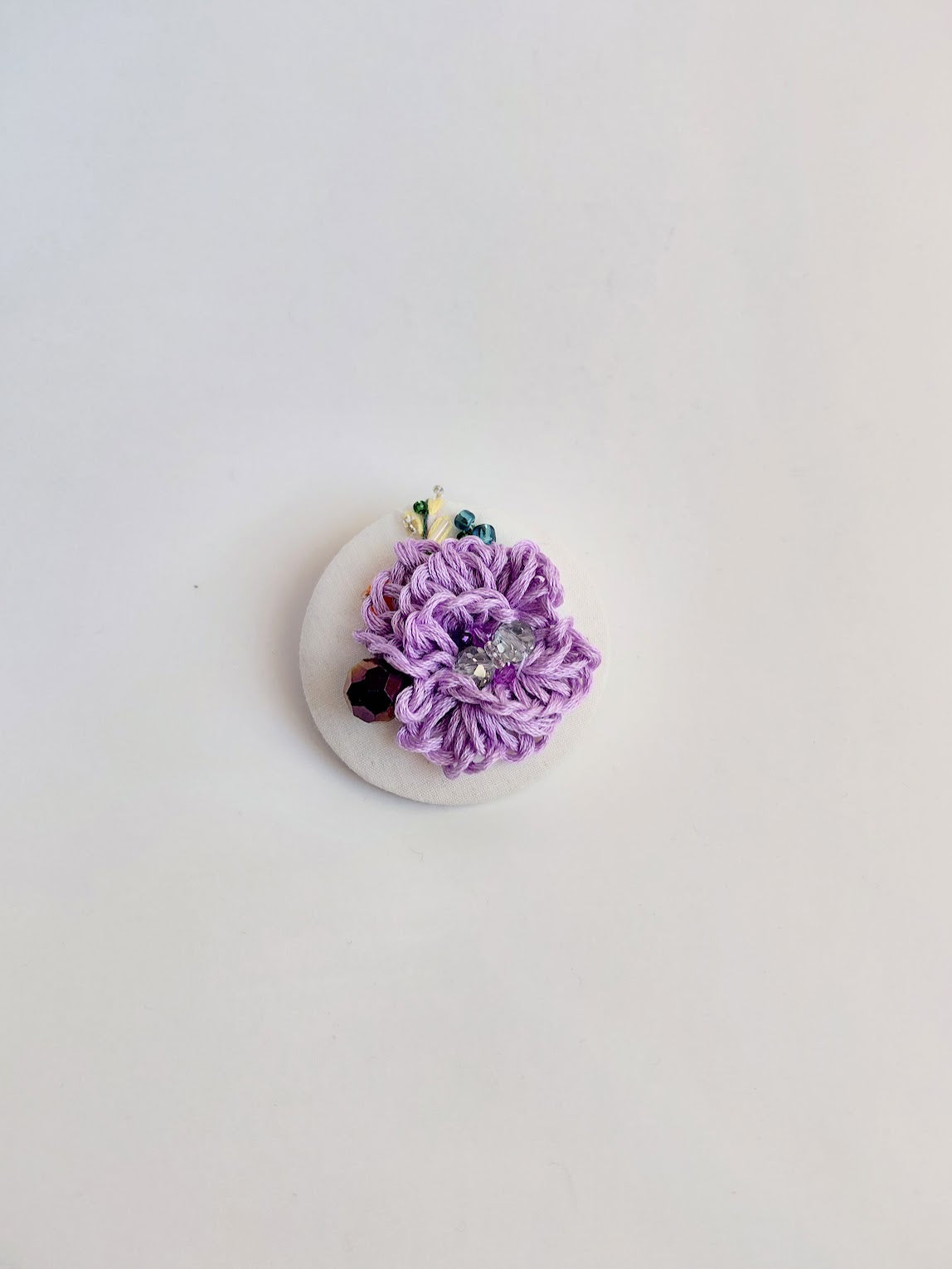 purple flower brooch 061- Handcrafted Statement Jewelry