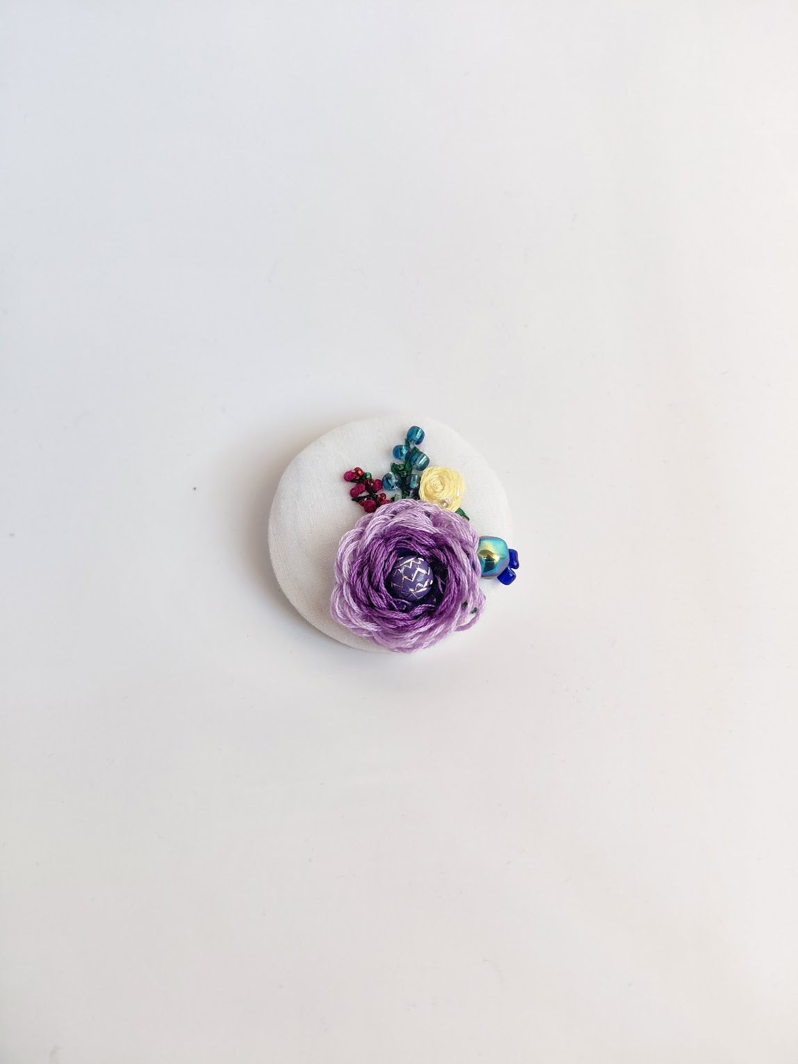 purple flower brooch 062- Handcrafted Statement Jewelry