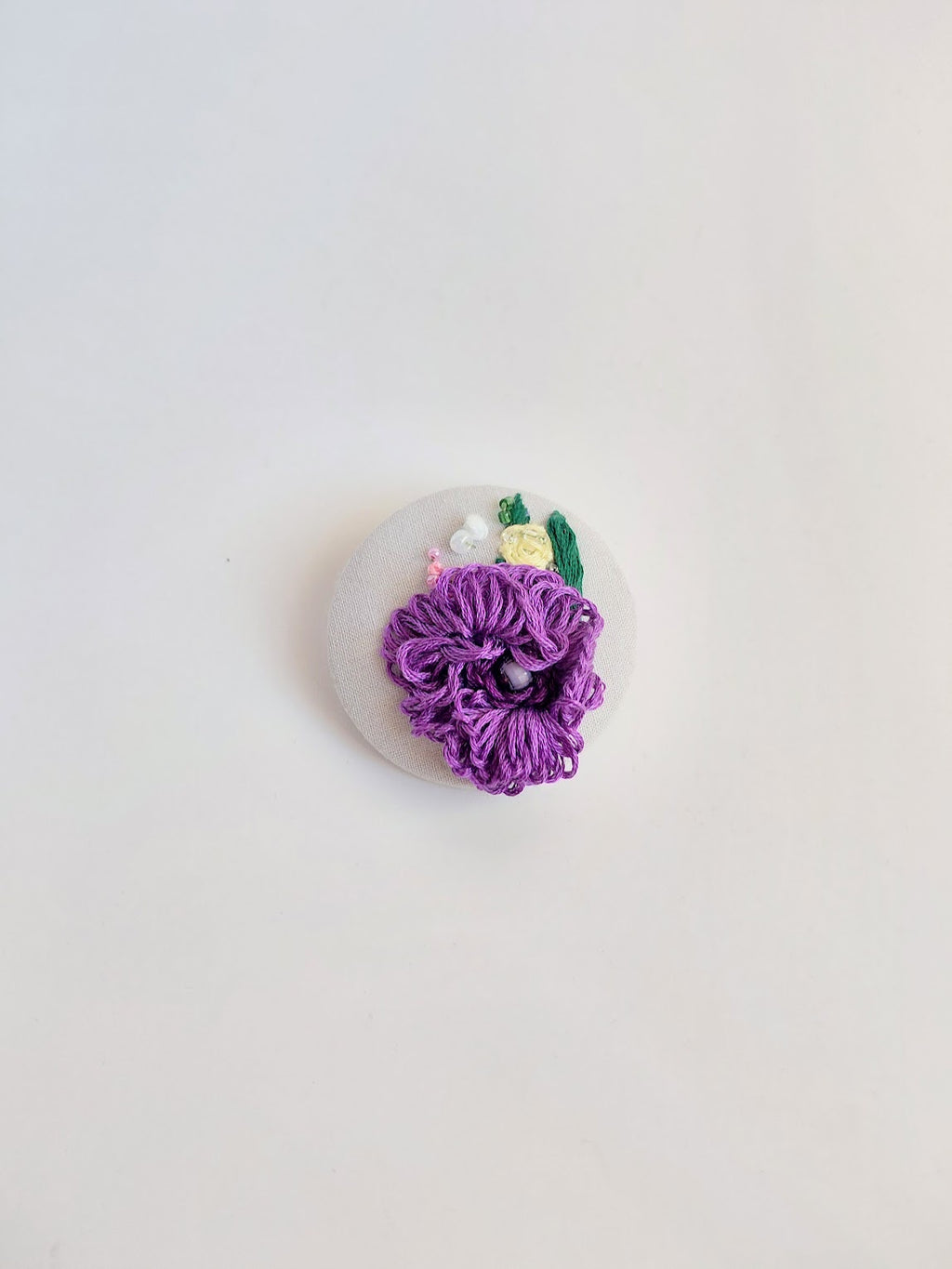 purple flower brooch 063- Handcrafted Statement Jewelry