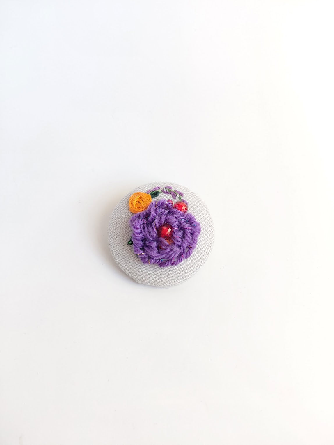 purple flower brooch 064- Handcrafted Statement Jewelry