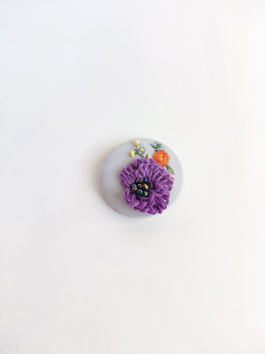 purple flower brooch 065- Handcrafted Statement Jewelry