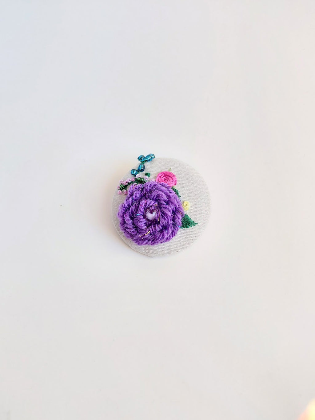 purple flower brooch 066- Handcrafted Statement Jewelry