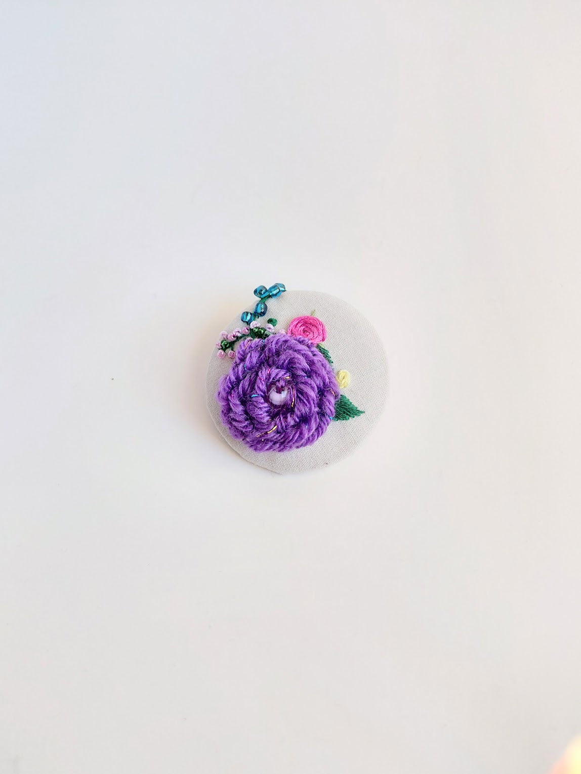 purple flower brooch 066- Handcrafted Statement Jewelry