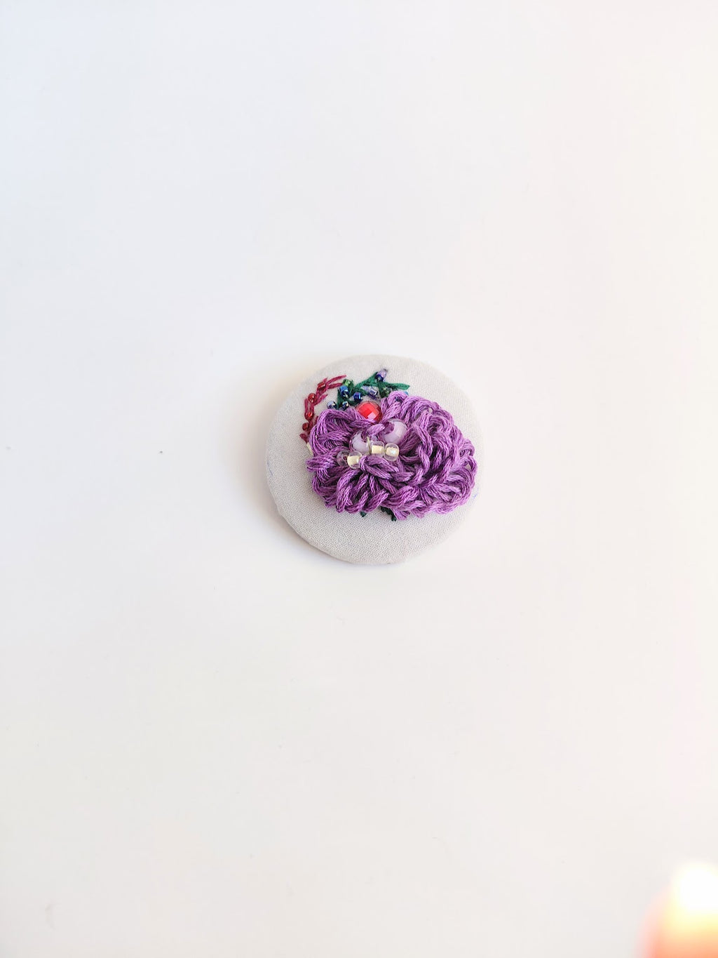 purple flower brooch 067- Handcrafted Statement Jewelry