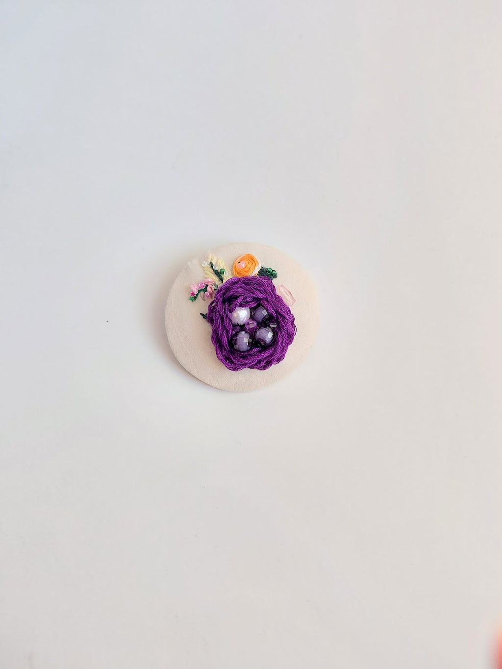 purple flower brooch 068- Handcrafted Statement Jewelry