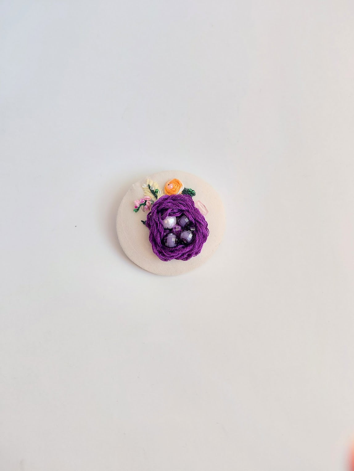 purple flower brooch 068- Handcrafted Statement Jewelry
