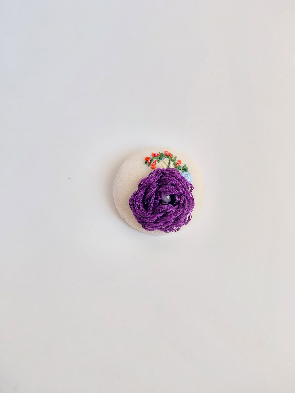 purple flower brooch 069- Handcrafted Statement Jewelry