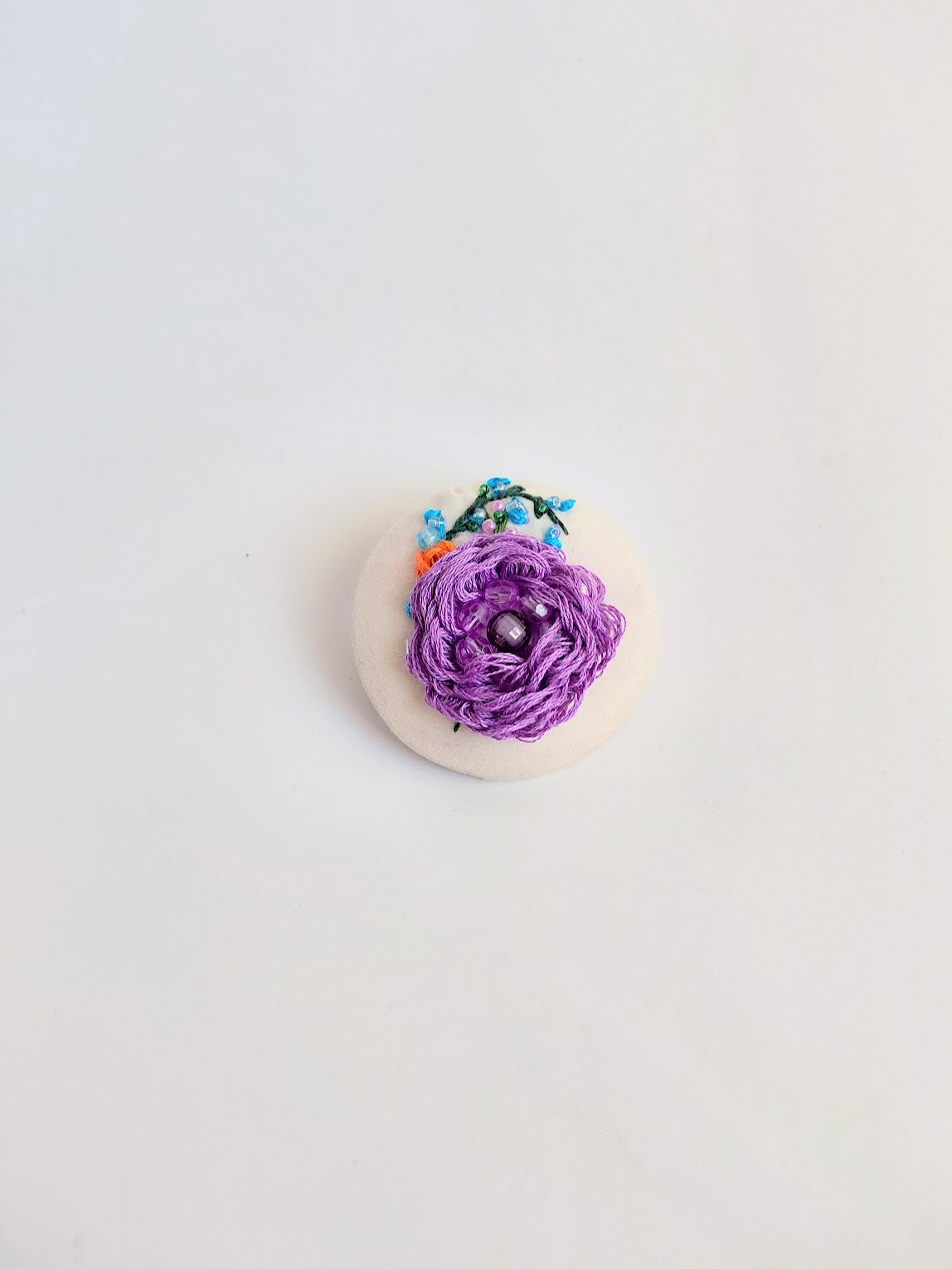 purple flower brooch 070- Handcrafted Statement Jewelry