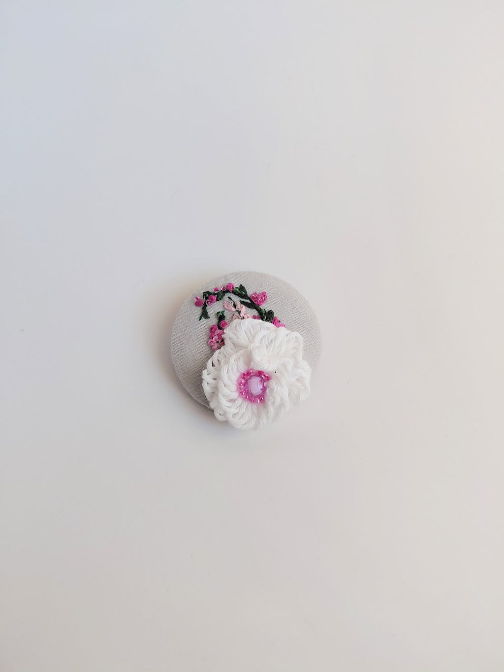 white flower brooch 011- Handcrafted Statement Jewelry