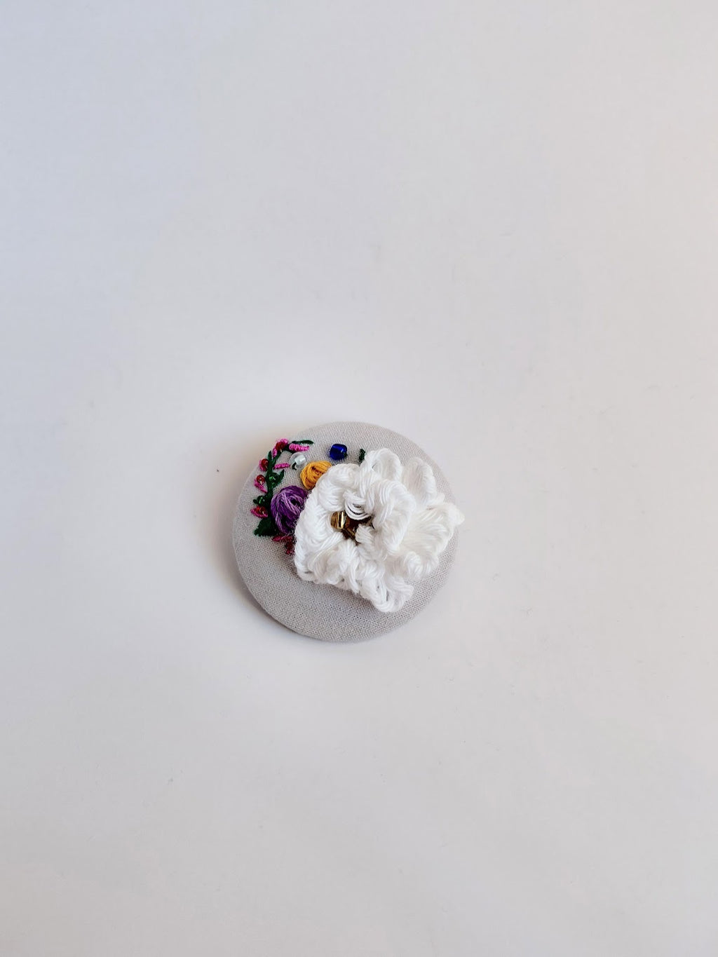 white flower brooch 012- Handcrafted Statement Jewelry