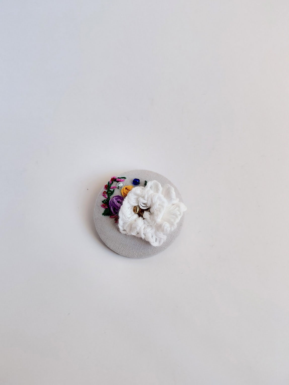 white flower brooch 012- Handcrafted Statement Jewelry
