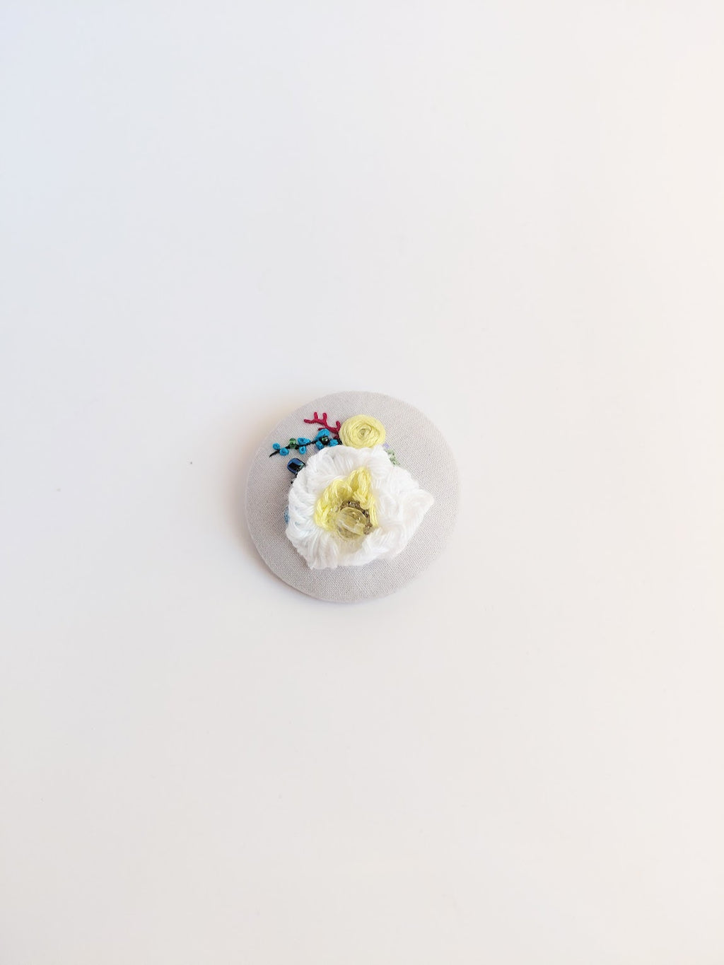 white flower brooch 013- Handcrafted Statement Jewelry