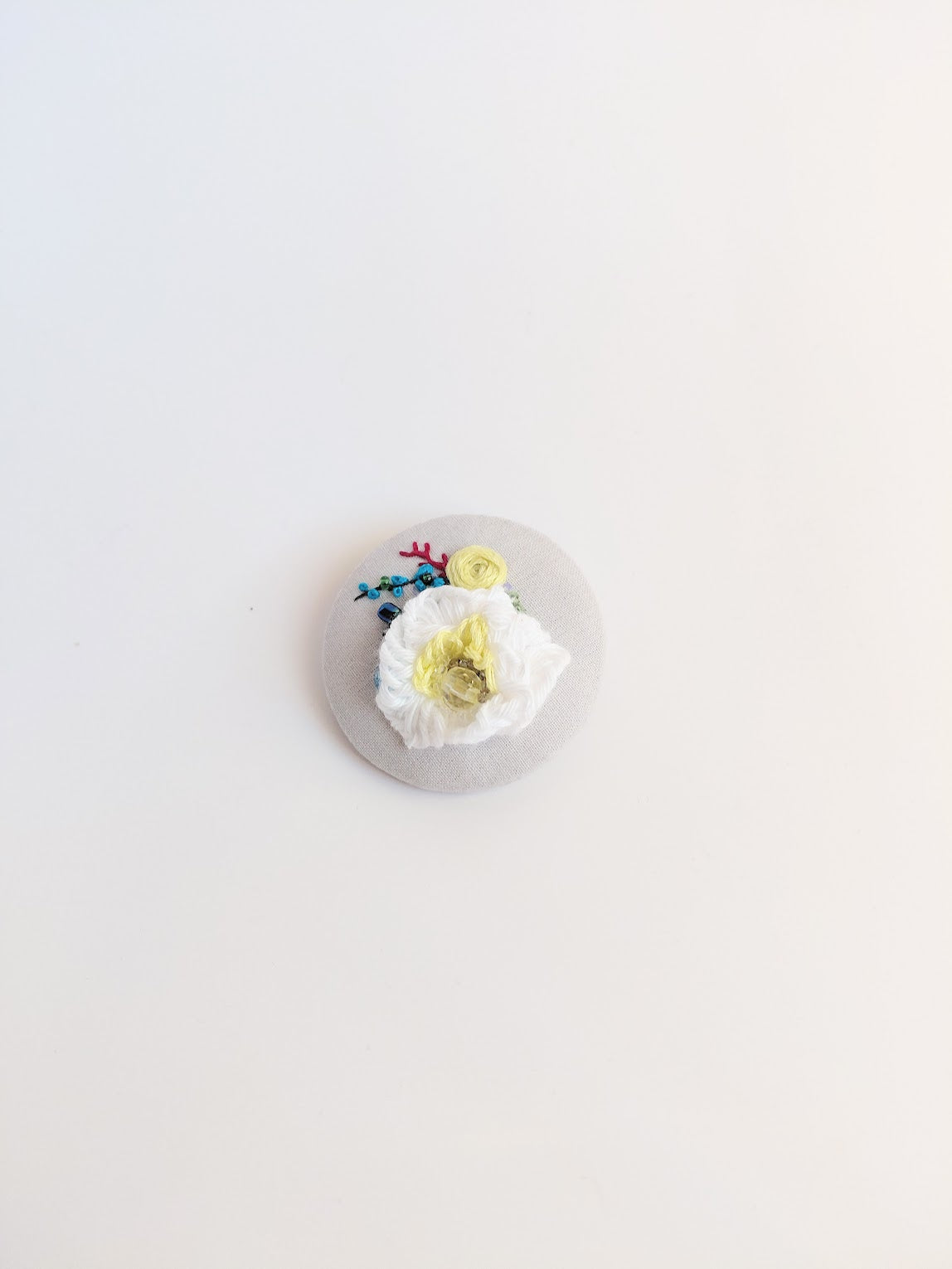 white flower brooch 013- Handcrafted Statement Jewelry