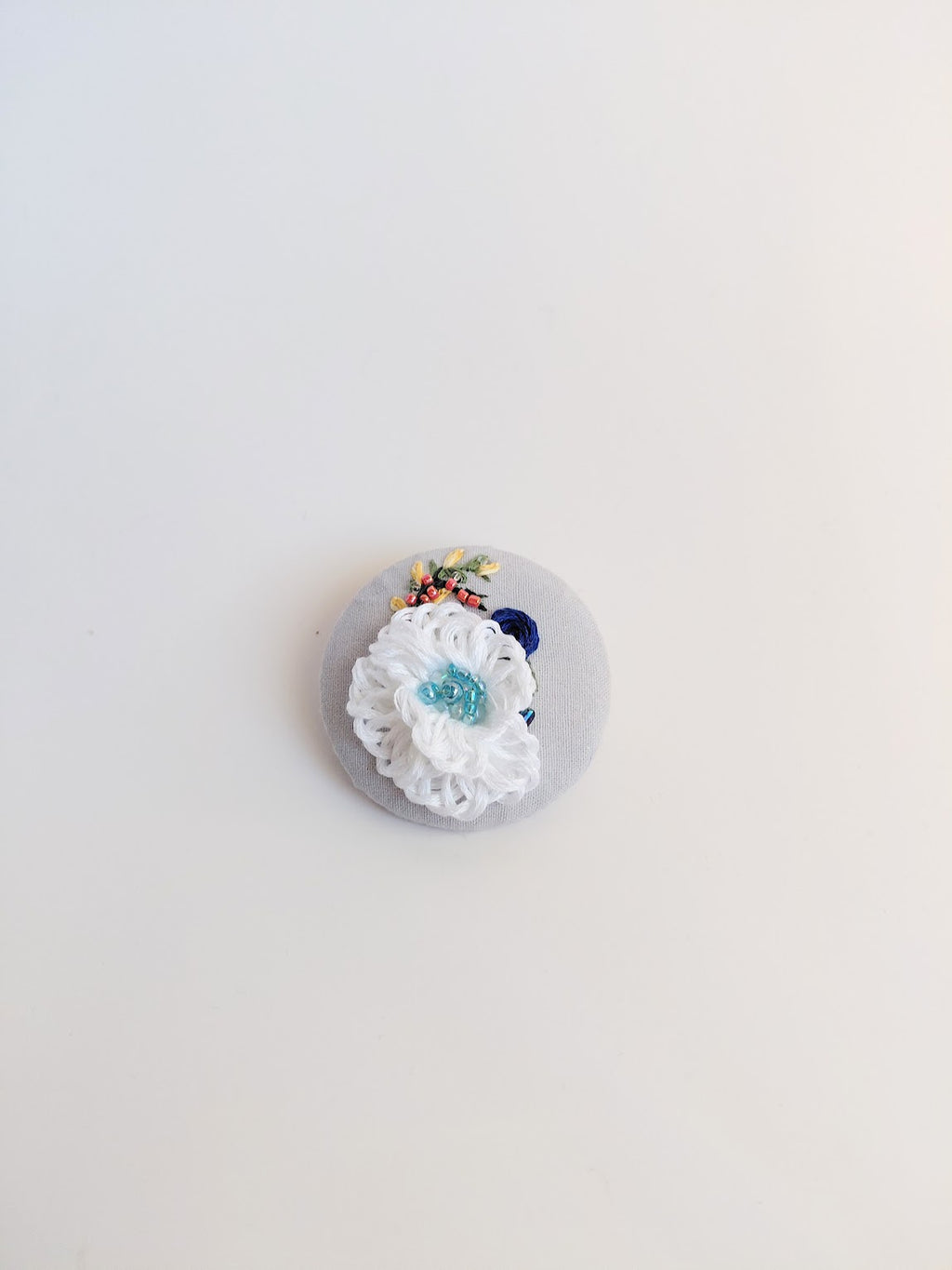 white flower brooch 014- Handcrafted Statement Jewelry